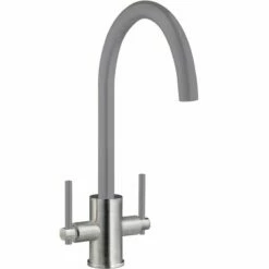 Prima+ Swan Neck Dual Lever Mixer Tap - Grey - BPR702