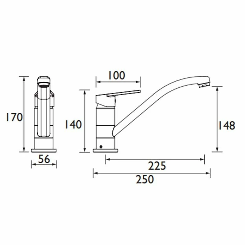 Bristan Cinnamon Easyfit Monobloc Kitchen Mixer Tap - Brushed Nickel - CNN EFSNK BN - Image 2