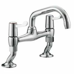 Bristan Value Lever Pillar Bridge Kitchen Mixer Tap - Chrome - VAL2 PSNK C CD