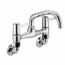 Bristan Value Lever Wall Mounted Bridge Kitchen Mixer Tap - Chrome - VAL2 WMSNK C CD
