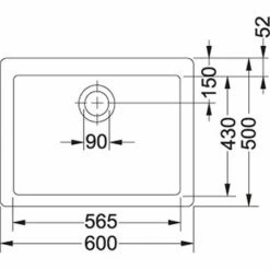 Franke Belfast 1 Bowl Ceramic Kitchen Sink VBK 710-57 - White - 130.0381.800
