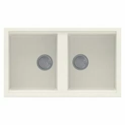 Reginox BEST 450 Elleci Granite 2 Bowl Kitchen Sink - Granitek Cream - BEST 450 C