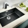 Blanco SUBLINE 800-U 1 Bowl Undermount Silgranit Reversible Kitchen Sink With Manual InFino Waste - Anthracite - 523141