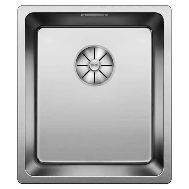Blanco ANDANO 340-IF 1 Bowl Stainless Steel Kitchen Sink With Manual InFino Drain System - Satin Polish - 522953