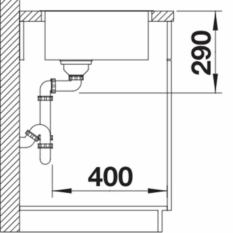 Blanco ANDANO 500-IF 1 Bowl Inset Stainless Steel Kitchen Sink With Manual InFino Drain System - Satin Polish - 522965 - Image 4
