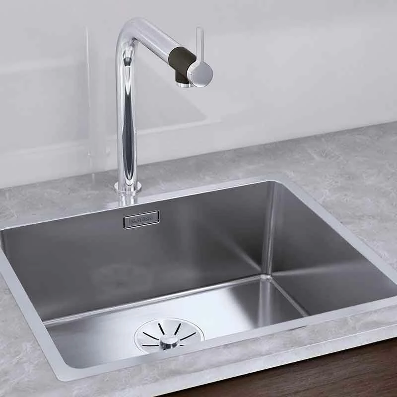 Blanco ANDANO 500-IF 1 Bowl Inset Stainless Steel Kitchen Sink With Manual InFino Drain System - Satin Polish - 522965