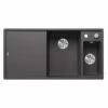 Blanco AXIA III 6 S 1.5 Bowl Inset Silgranit Kitchen Sink With Remote Control InFino Drain System - Rock Grey - 523473