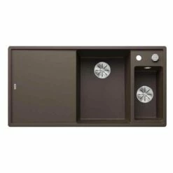 Blanco AXIA III 6 S 1.5 Bowl Inset Silgranit Kitchen Sink With Remote Control InFino Drain System - Coffee - 523482