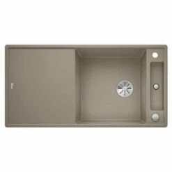 Blanco AXIA III XL 6 S 1 Bowl Inset Silgranit Reversible Kitchen Sink With Remote Control InFino Drain System - Tartufo - 523517