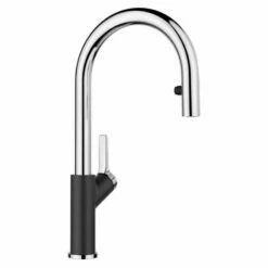 Blanco CARENA-S Vario Pull-Out Spout Silgranit-Look Dual Finish Kitchen Tap - Anthracite/Chrome - BM3118AN