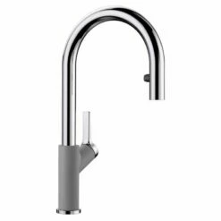 Blanco CARENA-S Vario Pull-Out Spout Silgranit-Look Dual Finish Kitchen Tap - Alumetallic/Chrome - BM3118AL