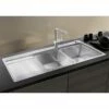 Blanco DIVON II 8 S-IF 2 Bowl Inset Stainless Steel Kitchen Sink With Remote Control InFino Drain System - Satin Polish - 521665