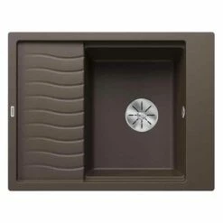 Blanco ELON 45 S 1 Bowl Inset Silgranit Reversible Kitchen Sink With Manual InFino Waste - Coffee - 524833