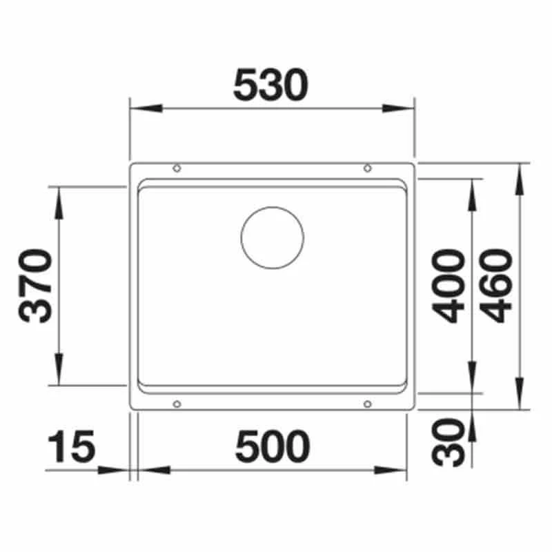 Blanco ETAGON 500-U 1 Bowl Undermount Silgranit Kitchen Sink With Manual InFino Waste - Rock Grey - 522228 - Image 3