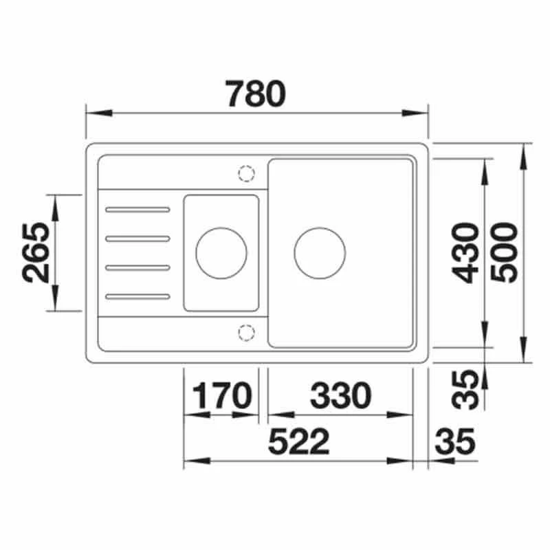 Blanco LEGRA 6 S Compact 1.5 Bowl Inset Silgranit Reversible Kitchen Sink - Anthracite - 521302 - Image 3