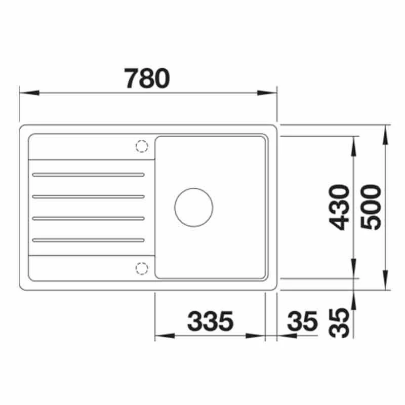 Blanco LEGRA 45 S 1 Bowl Inset Silgranit Reversible Kitchen Sink - Alumetallic - 522202 - Image 2