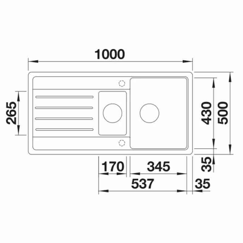 Blanco LEGRA 6 S 1.5 Bowl Inset Silgranit Reversible Kitchen Sink - White - 522209 - Image 2