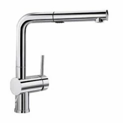 Blanco LINUS-S Vario Pull-Out Handset Galvanic Chrome Kitchen Tap - Chrome - BM3147CH