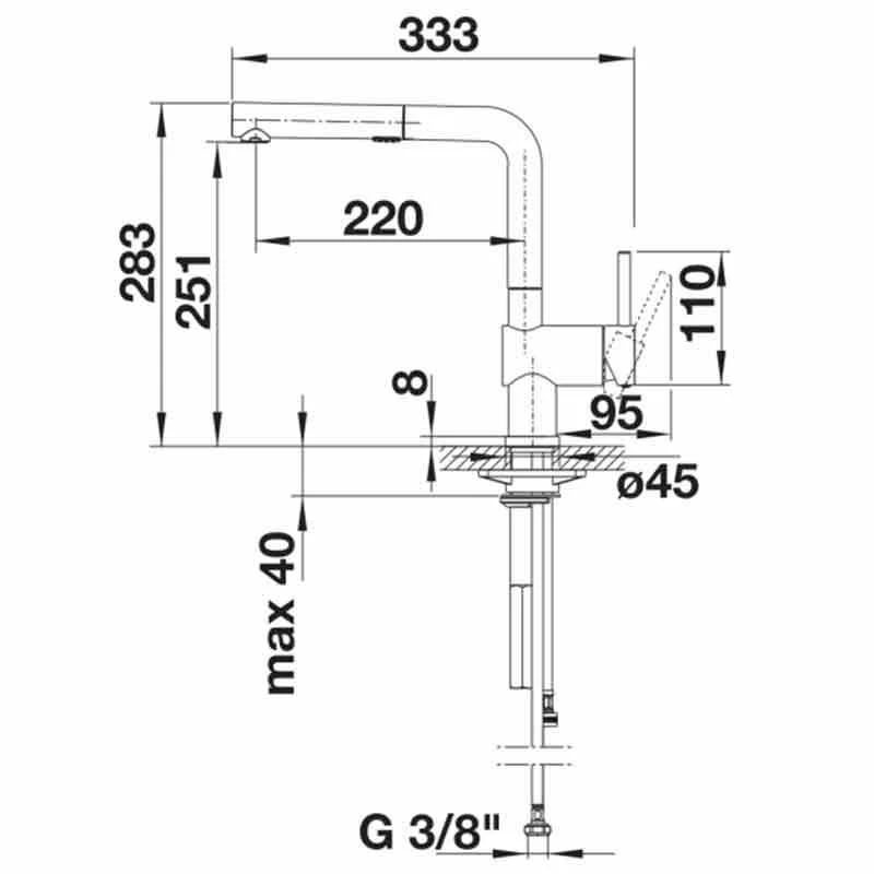 Blanco LINUS-S Vario Pull-Out Handset Galvanic Chrome Kitchen Tap - Chrome - BM3147CH - Image 3