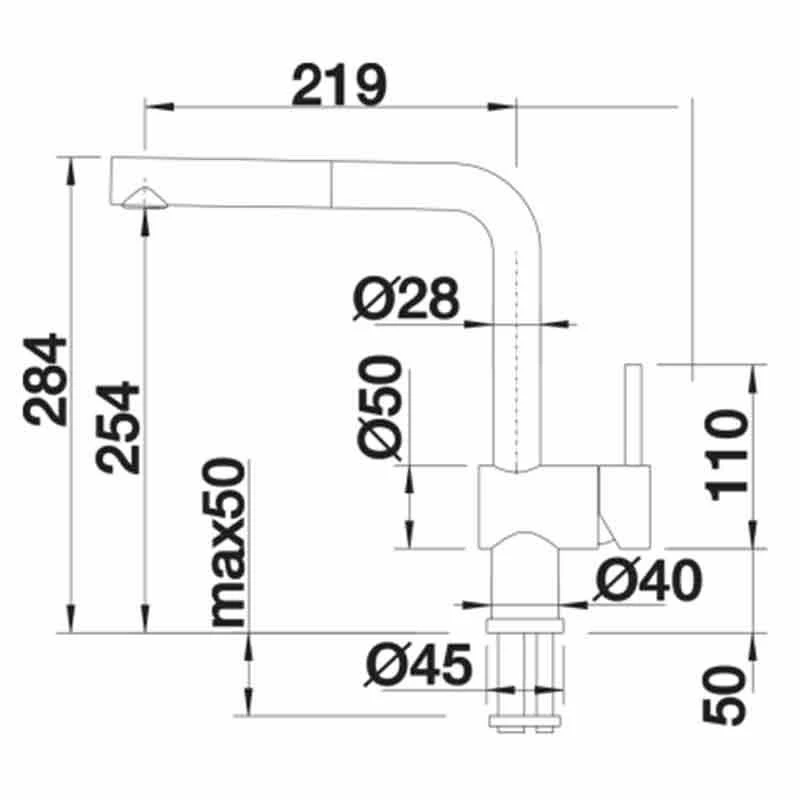 Blanco LINUS-S Pull-Out Handset Silgranit-Look Kitchen Tap - Tartufo - BM3650TF - Image 2