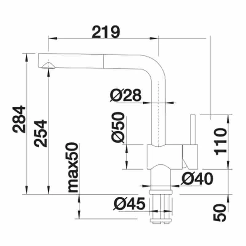 Blanco LINUS-S Pull-Out Handset Ceramic-Look Kitchen Tap - Black - BM3650BK - Image 2