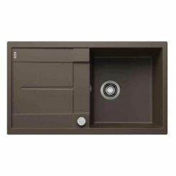 Blanco METRA 5 S 1 Bowl Inset Silgranit Reversible Kitchen Sink With Drain Remote Control - Coffee - 515041