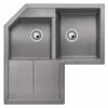 Blanco METRA 9 E 2 Bowl Inset Silgranit Inset Corner Kitchen Sink - Alumetallic - 515567