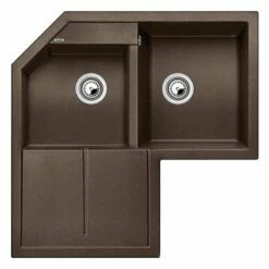 Blanco METRA 9 E 2 Bowl Inset Silgranit Inset Corner Kitchen Sink - Coffee - 515573