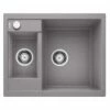 Blanco METRA 6 1.5 Bowl Inset Silgranit Reversible Kitchen Sink With Drain Remote Control - Alumetallic - 516156