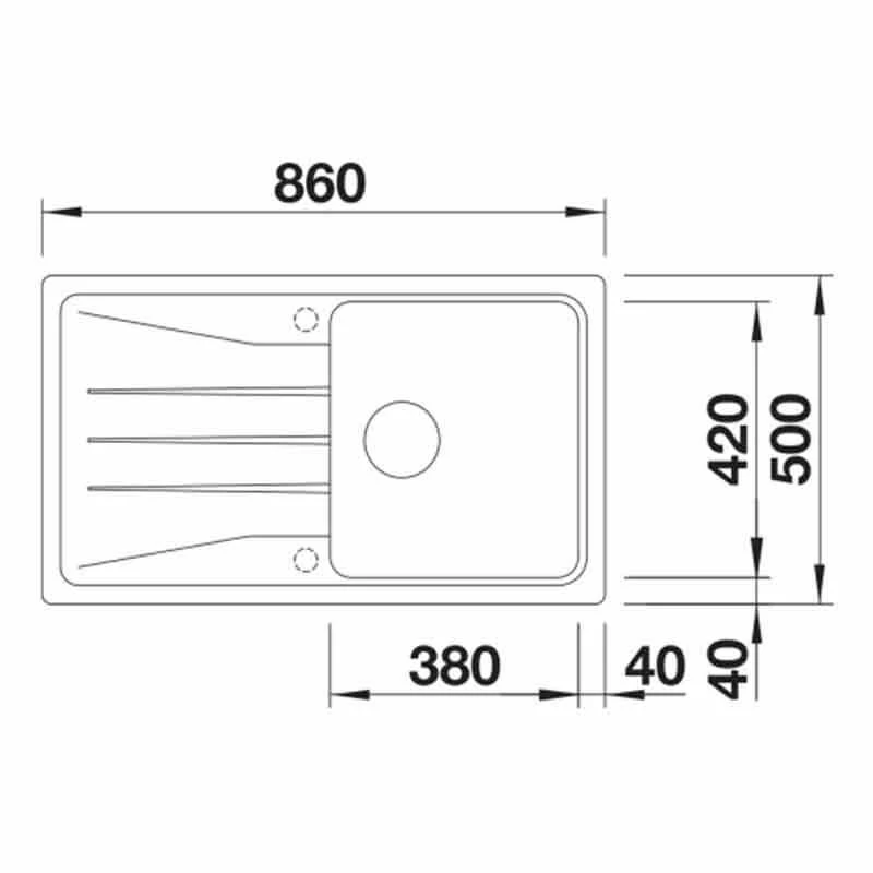 Blanco SONA 5 S 1 Bowl Inset Silgranit Reversible Kitchen Sink - Tartufo - 519678 - Image 2