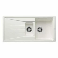 Blanco SONA 6 S 1.5 Bowl Inset Silgranit Reversible Kitchen Sink - White - 519855