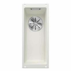 Blanco SUBLINE 160-U 1 Bowl Undermount Silgranit Kitchen Sink With Manual InFino Waste - White - 523400