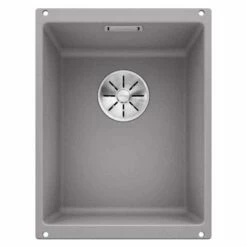 Blanco SUBLINE 320-U 1 Bowl Undermount Silgranit Kitchen Sink With Manual InFino Waste - Alumetallic - 523408