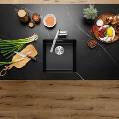 Blanco SUBLINE 400-U 1 Bowl Undermount Silgranit Kitchen Sink With Manual InFino Waste - Anthracite - 523422