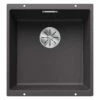 Blanco SUBLINE 400-U 1 Bowl Undermount Silgranit Kitchen Sink With Manual InFino Waste - Rock Grey - 523423
