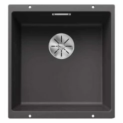 Blanco SUBLINE 400-U 1 Bowl Undermount Silgranit Kitchen Sink With Manual InFino Waste - Rock Grey - 523423