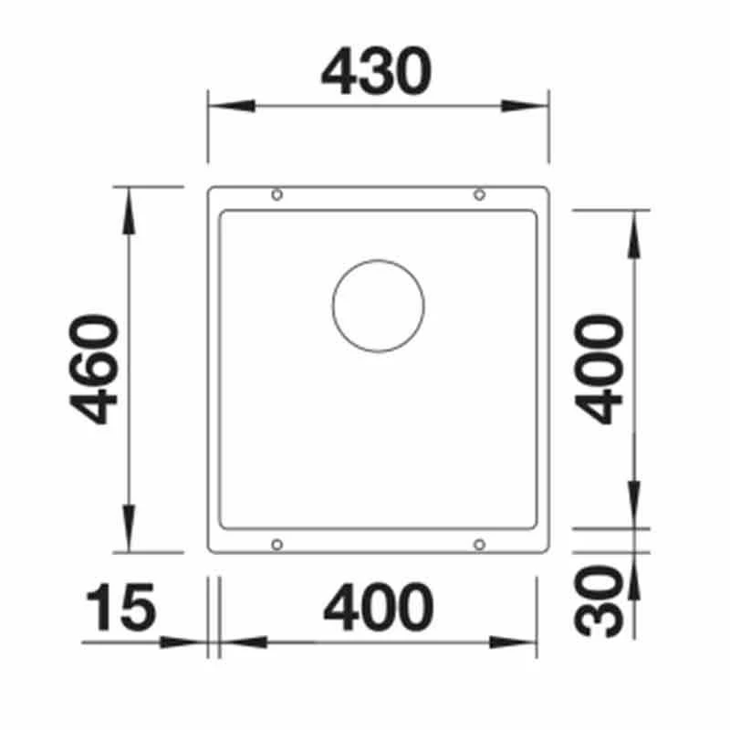 Blanco SUBLINE 400-U 1 Bowl Undermount Silgranit Kitchen Sink With Manual InFino Waste - Rock Grey - 523423 - Image 2