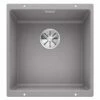 Blanco SUBLINE 400-U 1 Bowl Undermount Silgranit Kitchen Sink With Manual InFino Waste - Alumetallic - 523424