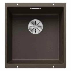 Blanco SUBLINE 400-U 1 Bowl Undermount Silgranit Kitchen Sink With Manual InFino Waste - Coffee - 523431