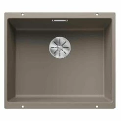 Blanco SUBLINE 500-U 1 Bowl Undermount Silgranit Kitchen Sink With Manual InFino Waste - Tartufo - 523439