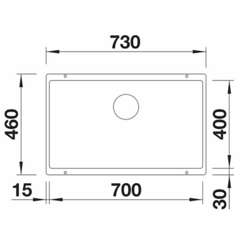 Blanco SUBLINE 700-U 1 Bowl Undermount Silgranit Kitchen Sink With Manual InFino Waste - Anthracite - 523442 - Image 2