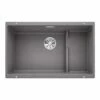 Blanco SUBLINE 700-U Level LH 1 Bowl Undermount Silgranit Kitchen Sink With Manual InFino Waste - Alumetallic - 523540