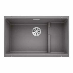 Blanco SUBLINE 700-U Level LH 1 Bowl Undermount Silgranit Kitchen Sink With Manual InFino Waste - Alumetallic - 523540