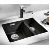 Blanco SUBLINE 340/160-U 1.5 Bowl Undermount Silgranit Kitchen Sink With Manual InFino Waste - Anthracite - 523548