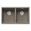 Blanco SUBLINE 350/350-U 2 Bowl Undermount Silgranit Kitchen Sink With Manual InFino Waste - Tartufo - 523581