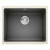 Blanco SUBLINE 500-U 1 Bowl Undermount Ceramic Kitchen Sink With Manual InFino Waste - Basalt - 523739