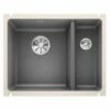 Blanco SUBLINE 350/150-U 1.5 LH Bowl Undermount Ceramic Kitchen Sink With Manual InFino Waste - Basalt - 523746