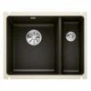Blanco SUBLINE 350/150-U 1.5 LH Bowl Undermount Ceramic Kitchen Sink With Manual InFino Waste - Black - 523747