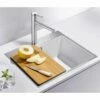 Blanco SUBLINE 500-IF/A SteelFrame 1 Bowl Inset Silgranit Kitchen Sink With Manual InFino Waste - White - 524114
