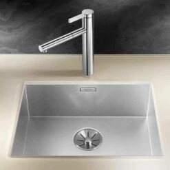 Blanco ZEROX 500-U 1 Bowl Undermount Stainless Steel Kitchen Sink With Manual InFino Waste - Durinox - 521559